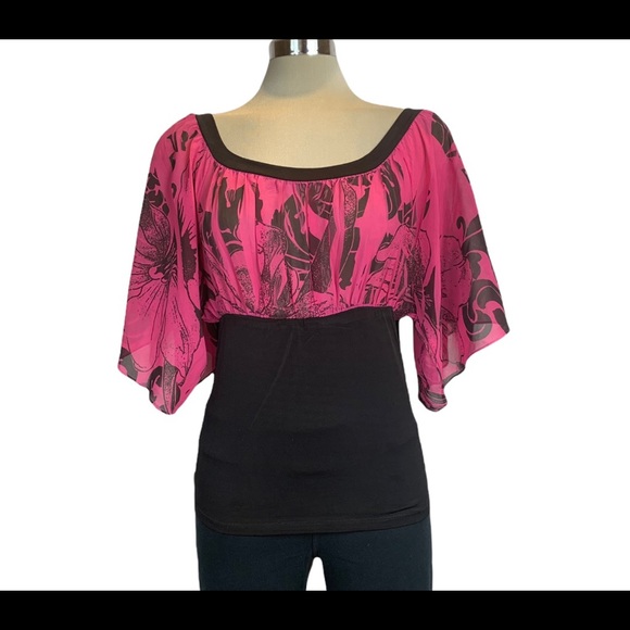 Rue21 pink and black  Open Back top size M - Picture 2 of 8